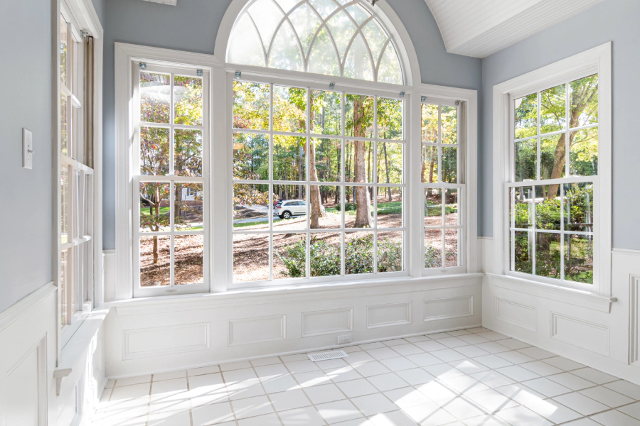 very large windows on residential home